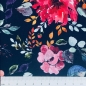 Preview: Jersey Aquarell Blumen ♥ digital marineblau